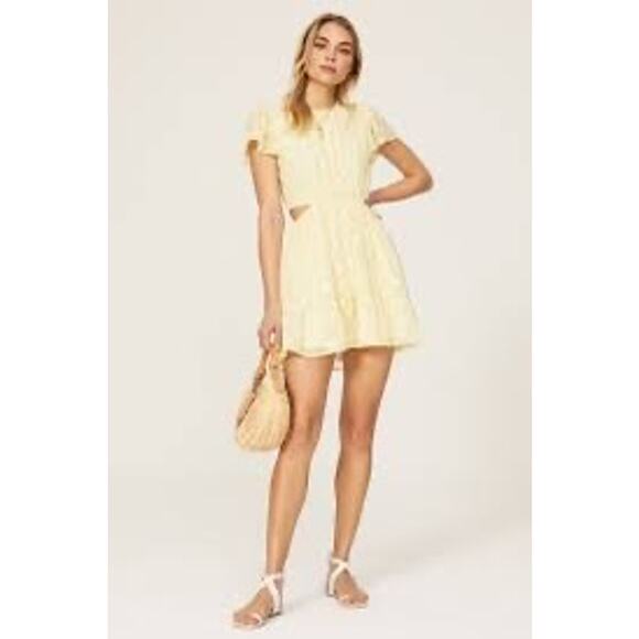 Show Me Your Mumu Merritt Yellow Mini Dress Size Large - Picture 2 of 8